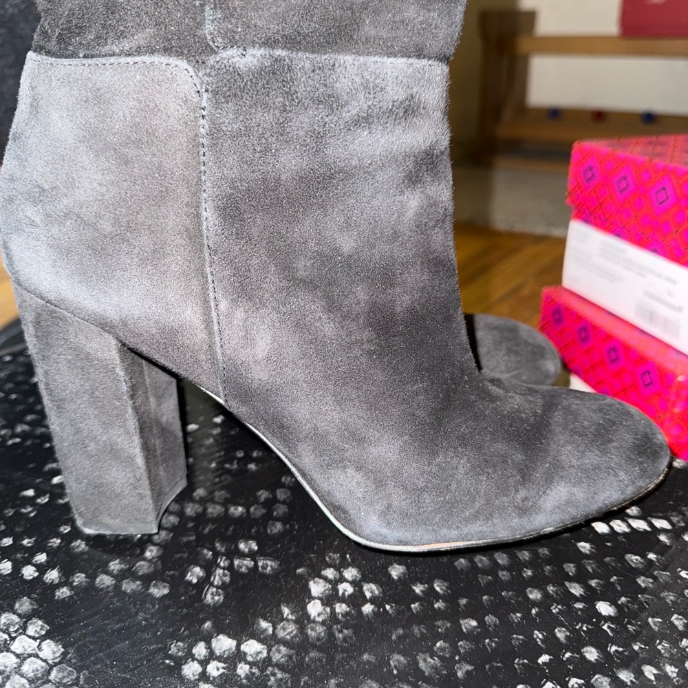 Gray Suede Women's Ankle Boots